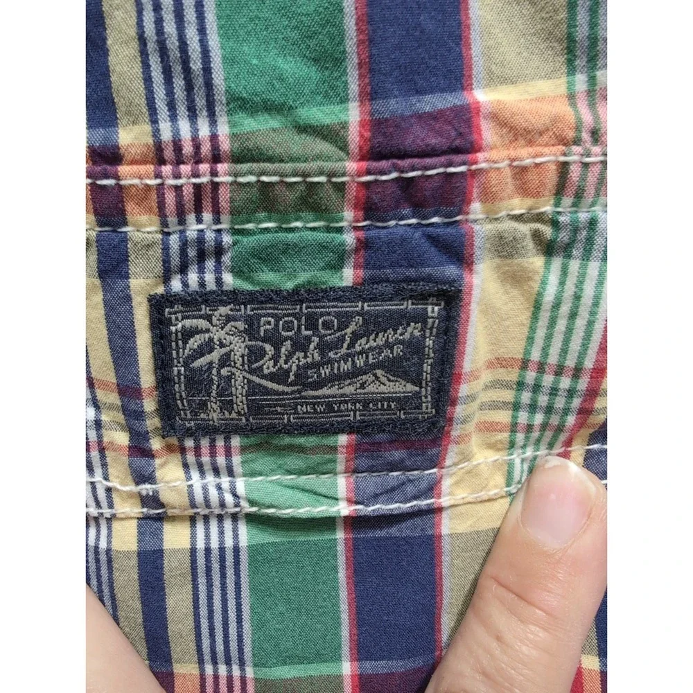Polo‎ Ralph Lauren Men Plaid Swim Trunks in a Multi-Color Check Pattern 3XB BIG
